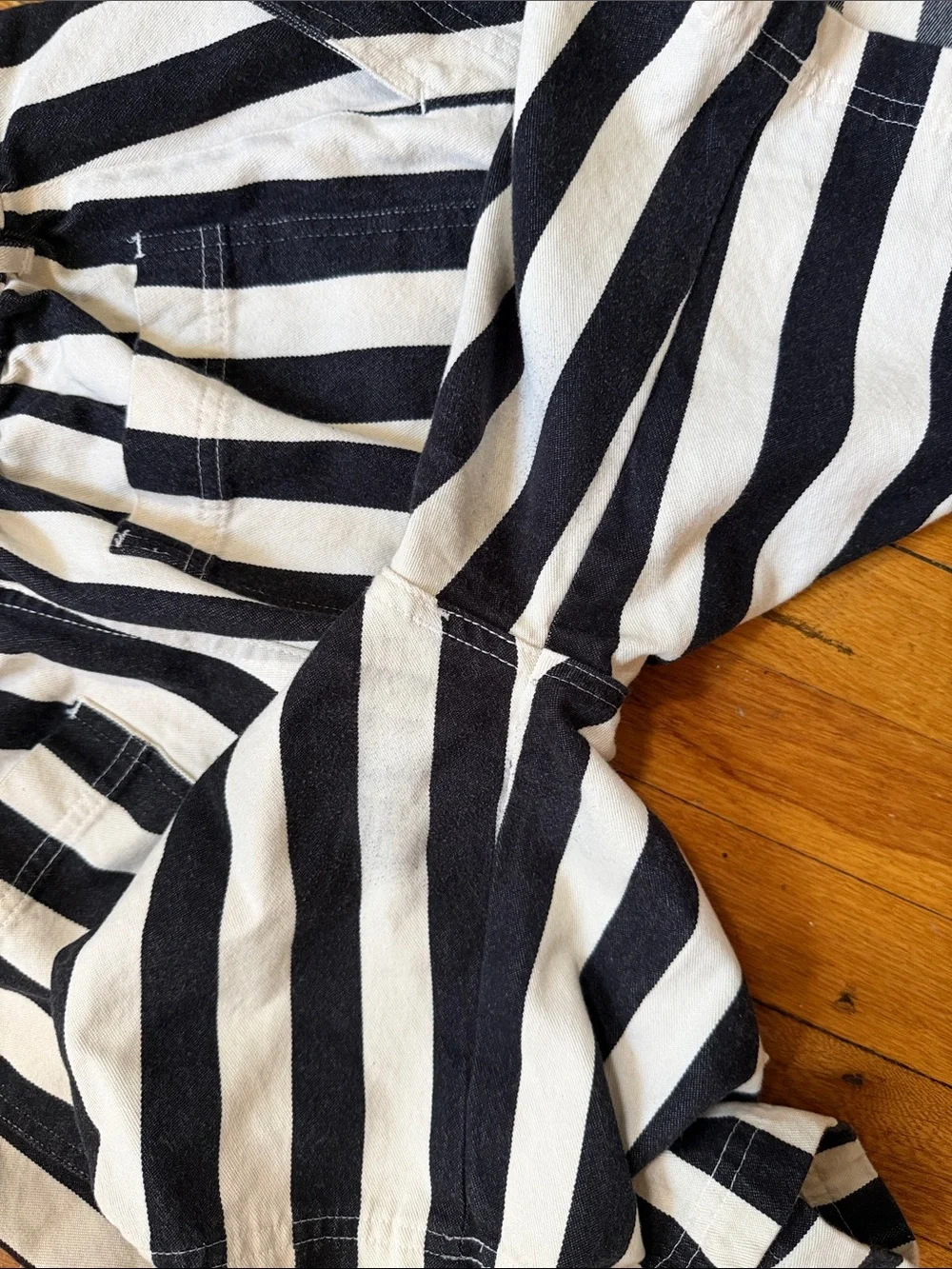 Big Bud Press Long Work Shorts Black and White Stripe Medium - Picture 9 of 9